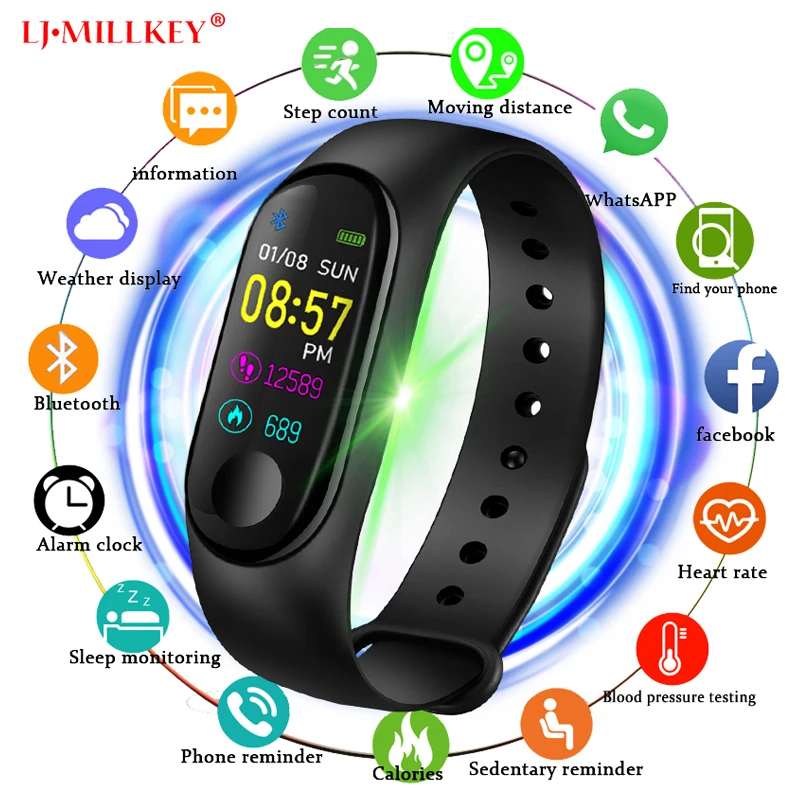 

M3 Smart Band Wristband Health Heart rate/Blood/Pressure/Heart Rate Monitor/Pedometer Sports Bracelet for Men Women Smart Band