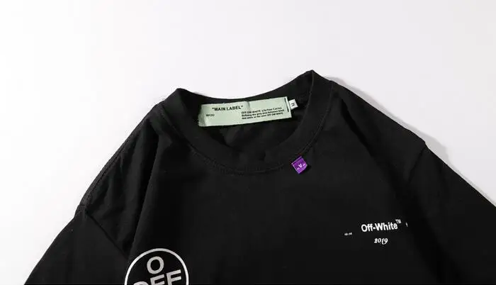"99" граффити стрелы Off-White OW для мужчин и женщин унисекс пара влюбленных моделей хлопок Повседневная мода короткий рукав круглый вырез Футболка