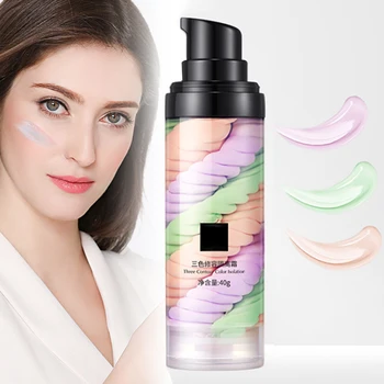 

Rainbow Tricolor Makeup Base Cream Facial Base Makeup Full Coverage Brighten Skin Primer Dropshipping SMJ