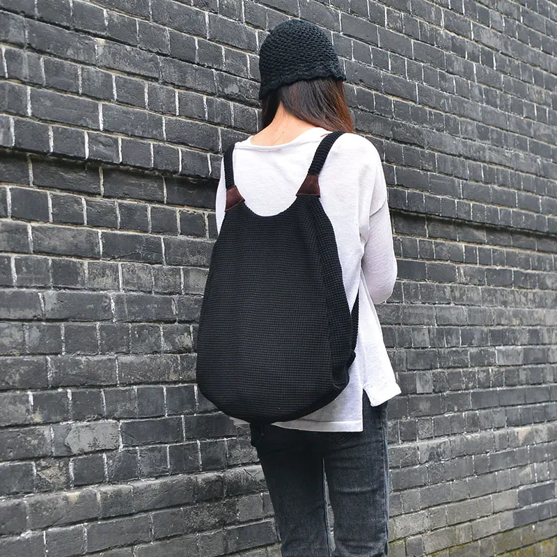 

Three uses women woolen backpacks ladies vintage casual personality bags for women fashion cloth knapsack simple rucksack