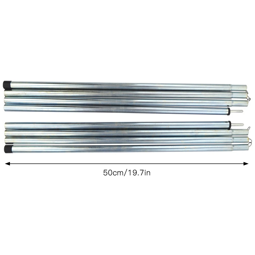 Adjustable Iron Awning Pole Tarp Pole Support Rods 2M 2 Pack