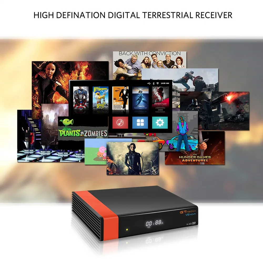 GT медиа V8 Nova DVB-S2 Freesat V7s hd спутниковый ресивер H.265 встроенный wifi+ 1 год Европа Испания CCcam Новая версия V8 супер