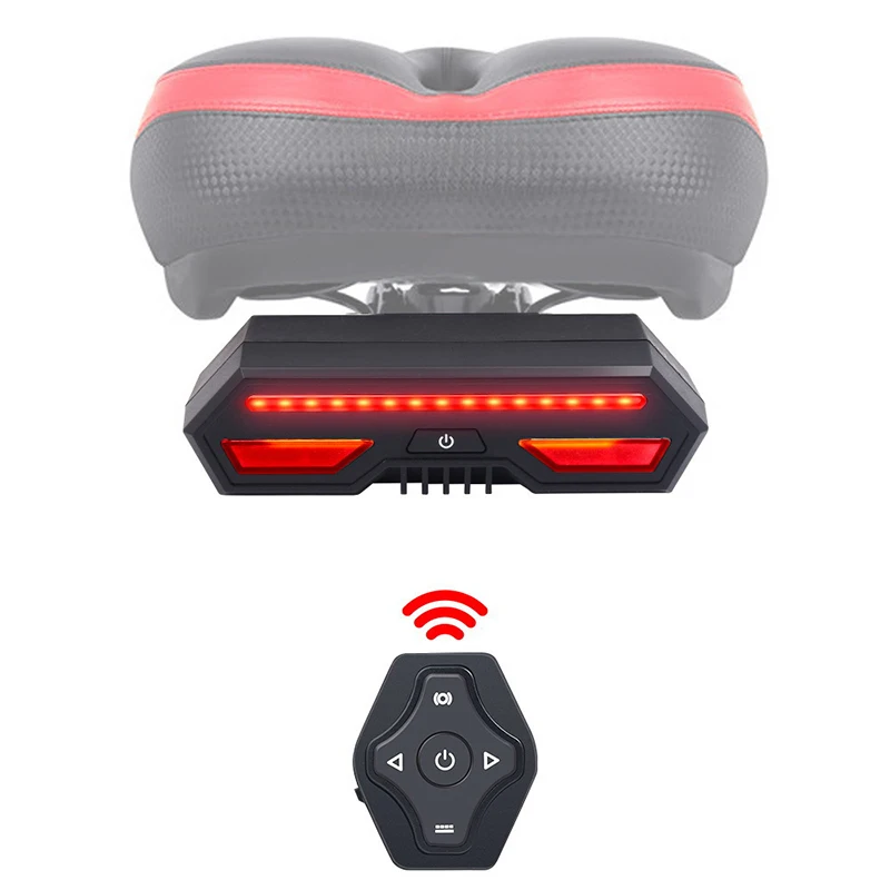

Bicycle Bike Rear LED Tail Light Wireless Remote Control Turn Signal Waterproof
