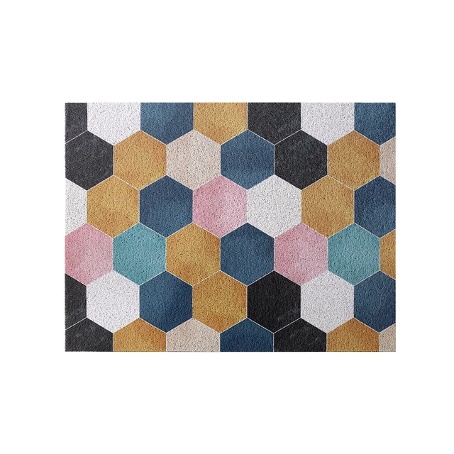 Door Mat Carpet Hallway Bedroom Living Room Balcony Porch Entrance Doormat Dust Removal Waterproof Non-slip Silk Loop Mat Carpet U