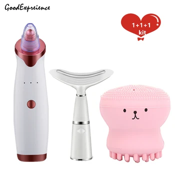 

Electric cleaning blackhead removal instrument + wrinkle beauty neck instrument + small octopus silicone face wash