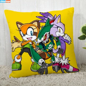 

Sonic the Hedgehog Pillow Cover Customize Pillowcase Modern Home Decorative Pillow Case For Living Room 45X45cm A2020.7.2