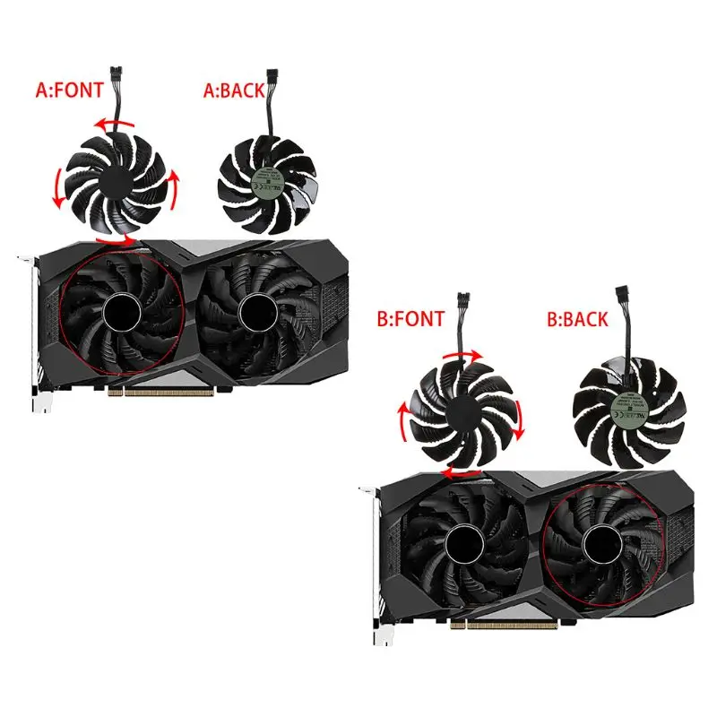 

T129215SU 85mm Cooling Fan Cooler for Gigabyte Geforce GTX 1050 1050TI 1060 1070