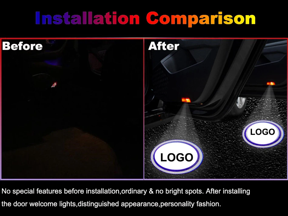 LED Laser Projector Light Car Door Welcome Lights Luces Para Auto Accessories Coche Interior Logo Luz For VW Volkswagen TOUAREG