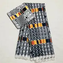 DF! Шелковая восковая ткань африканская ткань для платья Африканский шелк Анкара ткань высокого качества новейший атласный воск для одежды 4+ 2 года! J52618