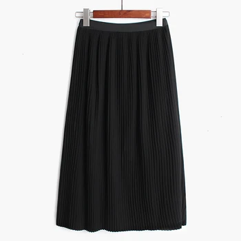 

[] High lastic Waist Blue Pleated Split Temperament Half-body Skirt Women Fashion Tide New Spring utumn 2020 1345
