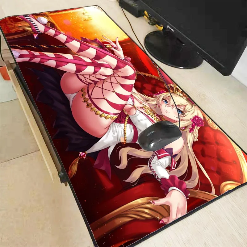  XGZ Sexy Chest Girl Large Game Side Locking Edge Mouse Pad Laptop Keyboard Desk Dota 2 400x900 / 80