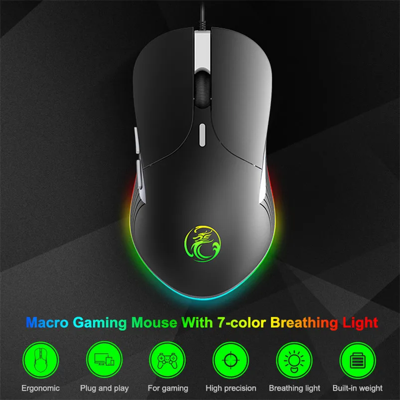 Игровая мышь компьютерная геймерская мышь RGB эргономичная мышь Проводная игровая мышь 6400 dpi Профессиональная USB оптическая мышь для ПК ноутбука