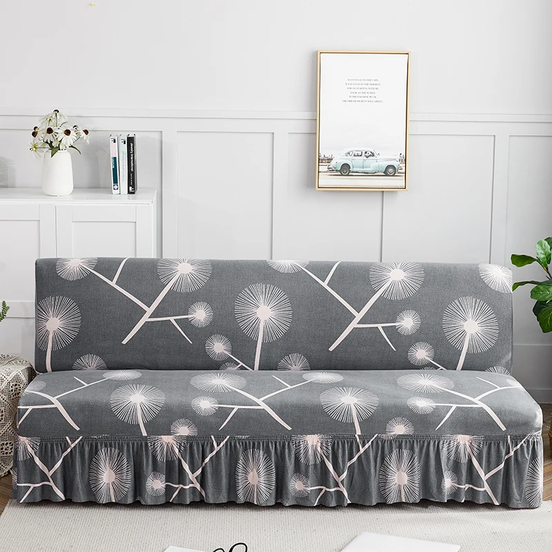 Sofa Bed Cover With Skirt Elastic Dandelion Printing Sofa Seat Cover