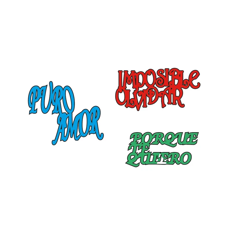 

Naifumodo Spanish Words Metal Cutting Dies Puro Amor DIY Etched Dies Craft Paper Card Making Scrapbooking Embossing New 2019