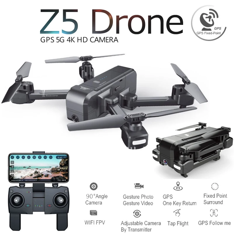 

SJRC Z5 Profissional Foldable Drone with Camera 1080P HD GPS 5G Wifi FPV Optical Flow RC Quadrocopter Helicopter Toys SG106 E58
