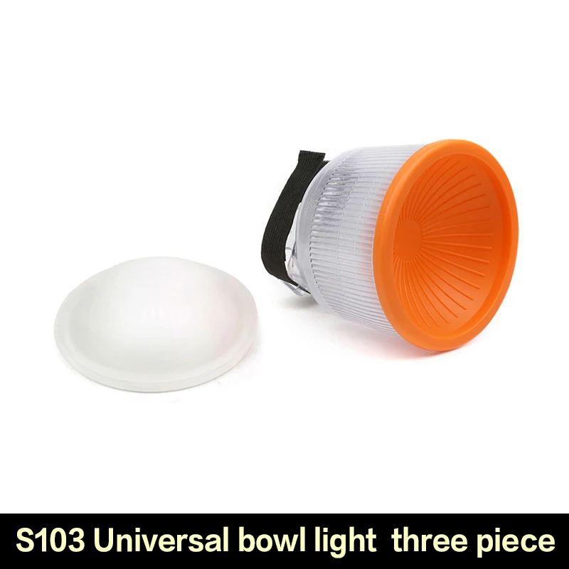 

S103 Universal bowl light compatible diffuse diffuser bowl bowl flash cover three piece set orange/white SLR accessories