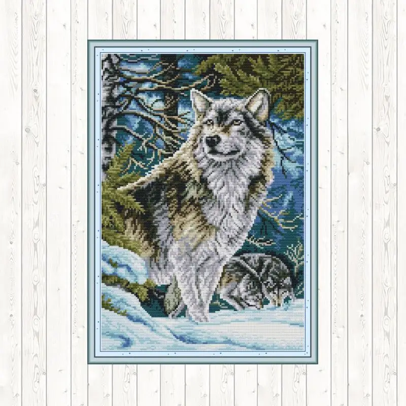 Вышитый крестиком Leader Wolf Китайская вышивка крестом с животными 11CT 14CT холст