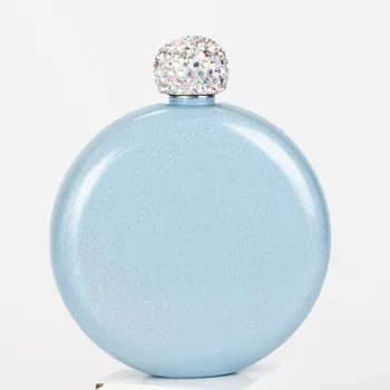 

140ml portable Stainless Steel Wine Alcohol Liquor Flask Creative Crystal Lid Women's portable hip flask exquisite accessories