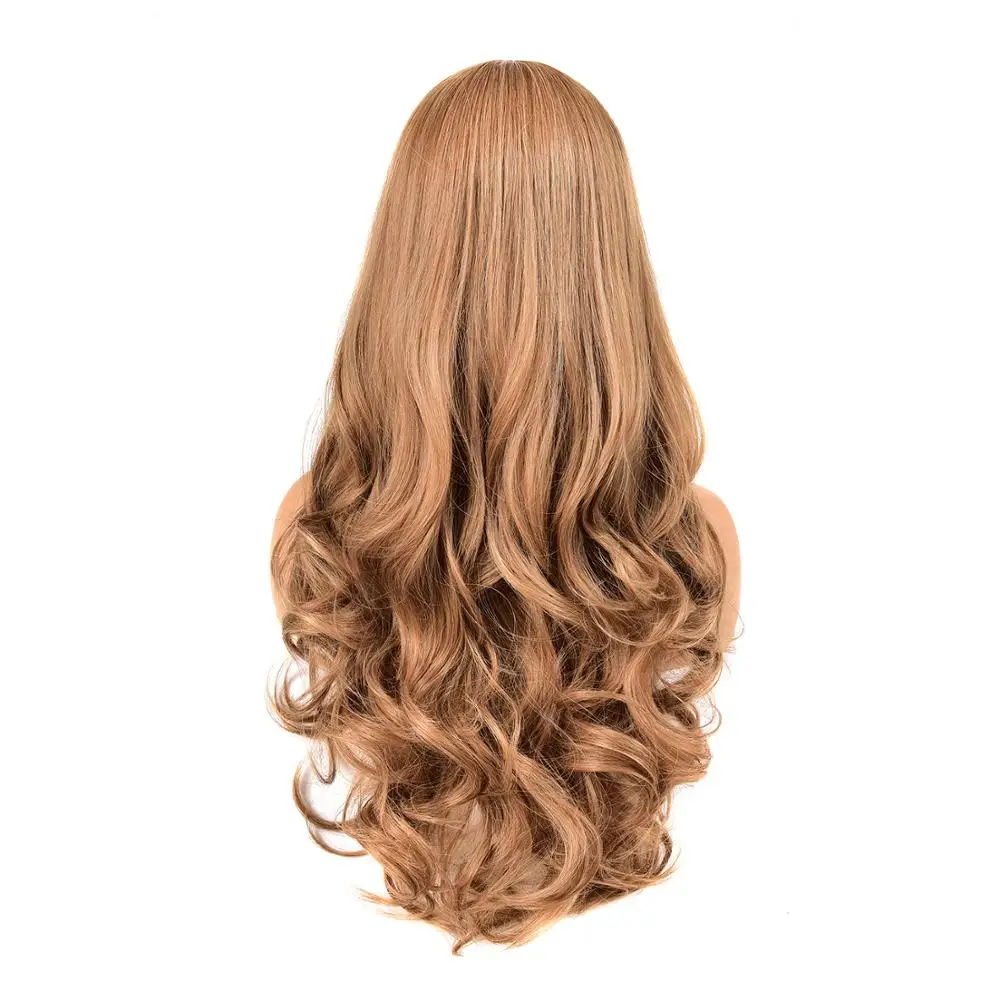 MERISI волосы Омбре черный коричневый Косплей Лолита парики с челкой длинные волнистые синтетические волосы парик для женщин высокая температура Fibe