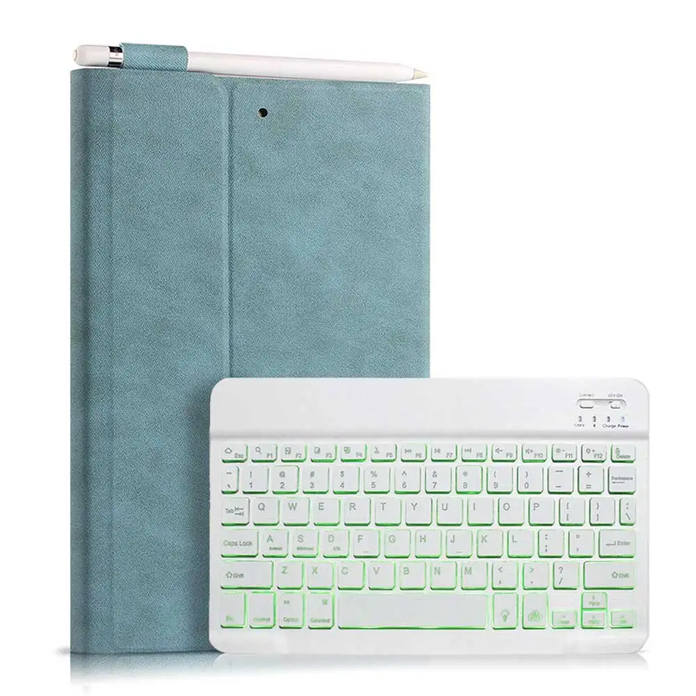 With Backlight Чехол для планшета из искусственной кожи для iPad 7-го поколения A2197 A2200 A2198 10,2 чехол для клавиатуры с подсветкой для iPad 10,2 дюймов iPad 7th - Цвет: With Backlight