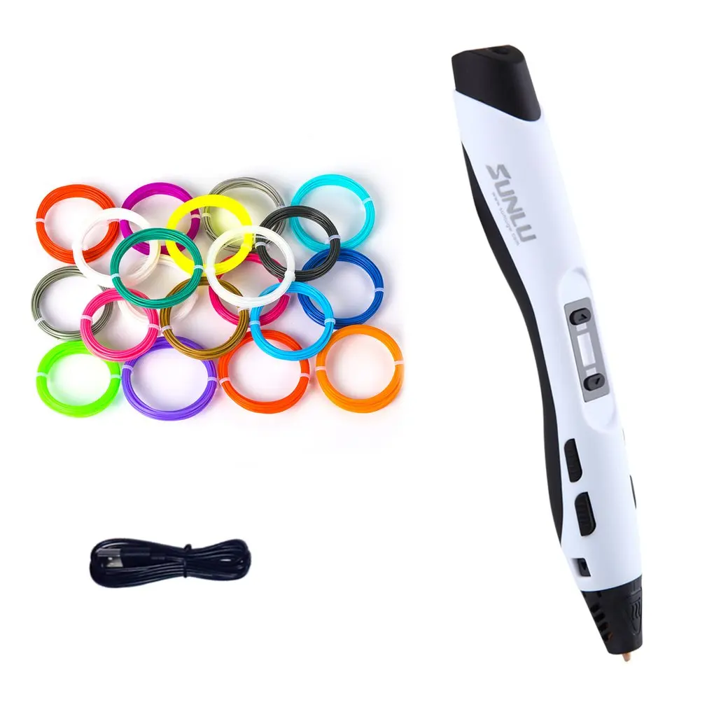 

Low Temperature 3D Printing Pen Kids Graffiti Pen Children Funny Drawing Tool With 10M 20 Colors PLA Material