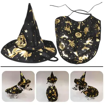 

1 Set Pet Cloak Witch Hat Halloween Costume Pet Cat Dogs Cosplay Costume Witch Pet Costume Pet Cloak Halloween Pet Costume