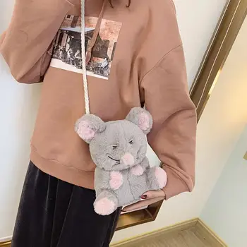 

Fashion Lovely Cartoon Plush Soft Shoulder Bag Women Girls Cute Doll Crossbody Messenger Bags Casual Ladies Purse