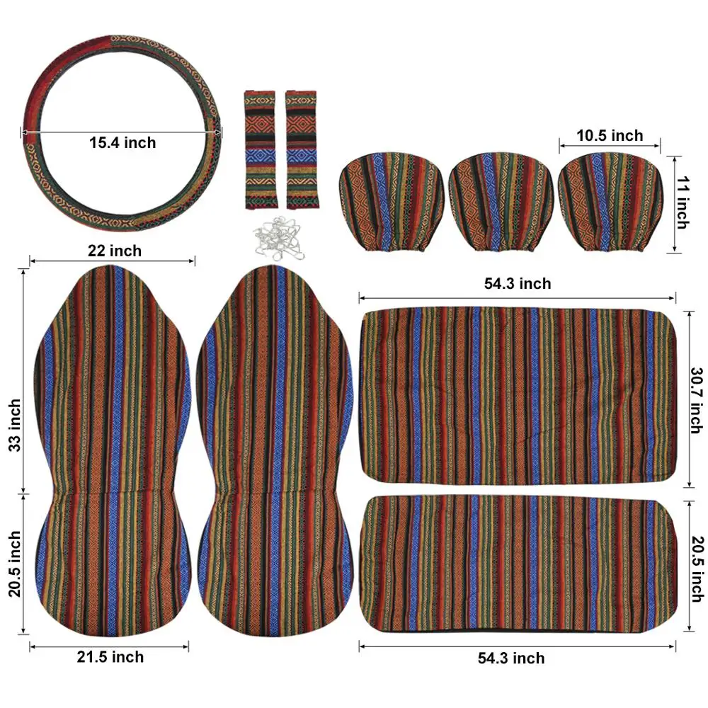 X Autohaux чехлы для сидений автомобиля набор Baja Седло Одеяло переплетение Универсальный подходит для большинства автомобилей чехлы с крышкой рулевого колеса протектор