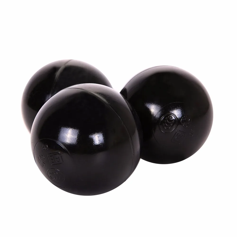 50pcs black Ocean Ball Pool 50Pcs 7CM Baby Safe PE Anti Stress For Pit Fashion Black Grey White Inflatable Balls Sport Game Toy For Kid Gift - Цвет: 50pcs black