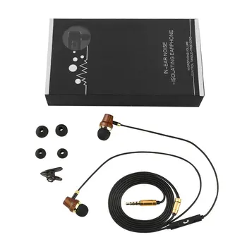 

Earbud Premium Wood & copper In-ear Noise-isolating Earphones with Microphone (Mic) & Volume Control