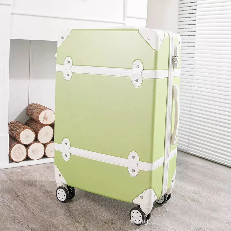 Ретро чемодан на колёсиках, набор для женщин, чемодан для путешествий, сумка на колесиках, АБС-пластик, коробка с паролем, тележка для переноски, чемодан, модная сумка - Цвет: Green(single)