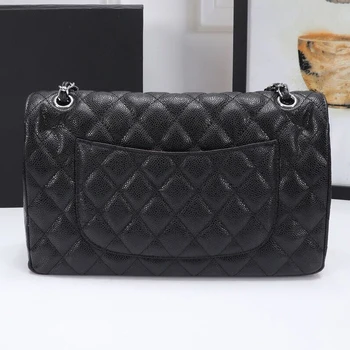 

Ladies crossbody top quality square bag famous brand luxury genuine leather shoulder bags for women designer caviar handbag