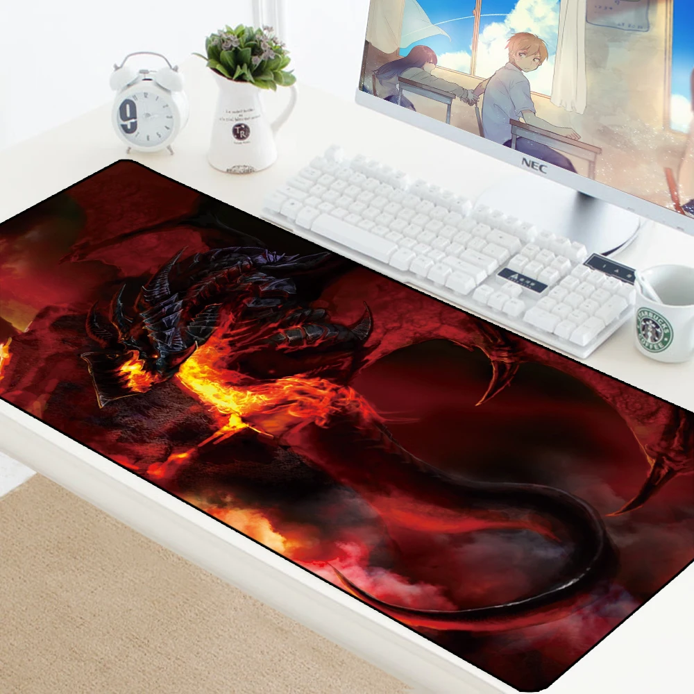 Large Gaming Mousepad Mat for World of Warcraft Mouse Pad Dragon Gamer Computer PC Desk Pad for Laptop Locking Edge Big Padmouse