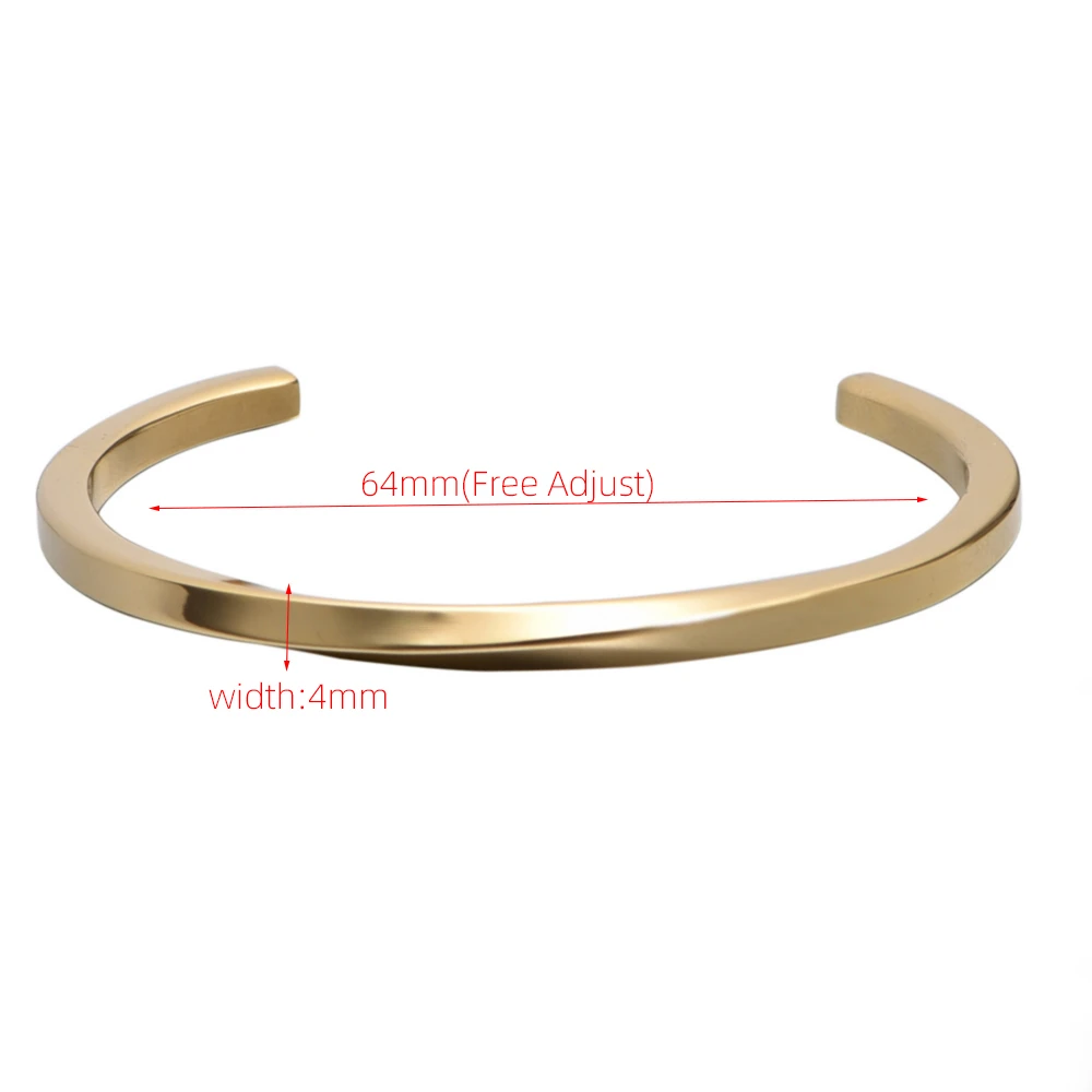 Simple Classic bangle Stainless steel Bangle men Bracelets black Cuff Bangle for Women Type C twisted Bangle  jewelry 5