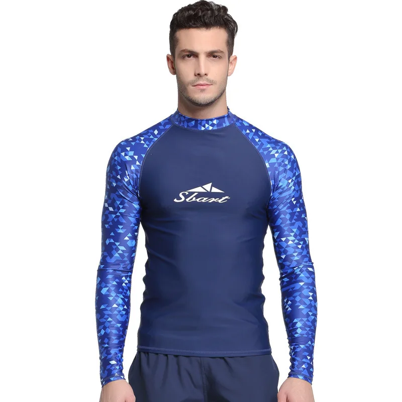 Профессиональный Rashguard плюс 3XL мужской дайвинг с длинным рукавом UV400 купальный костюм для серфинга Сноркелинг купальный костюм «Медуза» Пляжная одежда - Цвет: Синий