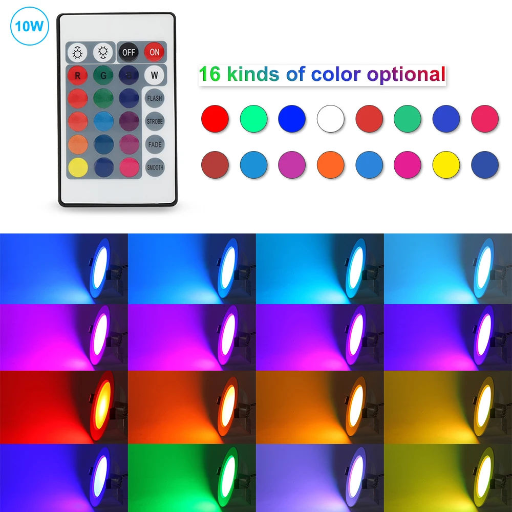 5 шт./лот 10 Вт RGB светодиодные панели круглые потолочные светильники с пультом