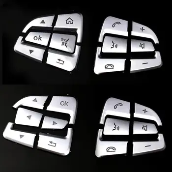 

12Pcs/Set Car Steering Wheel Button Switch Cover For Mercedes Benz GLC A C Class ABS Chrome Style Car Trim Sticker Decoration