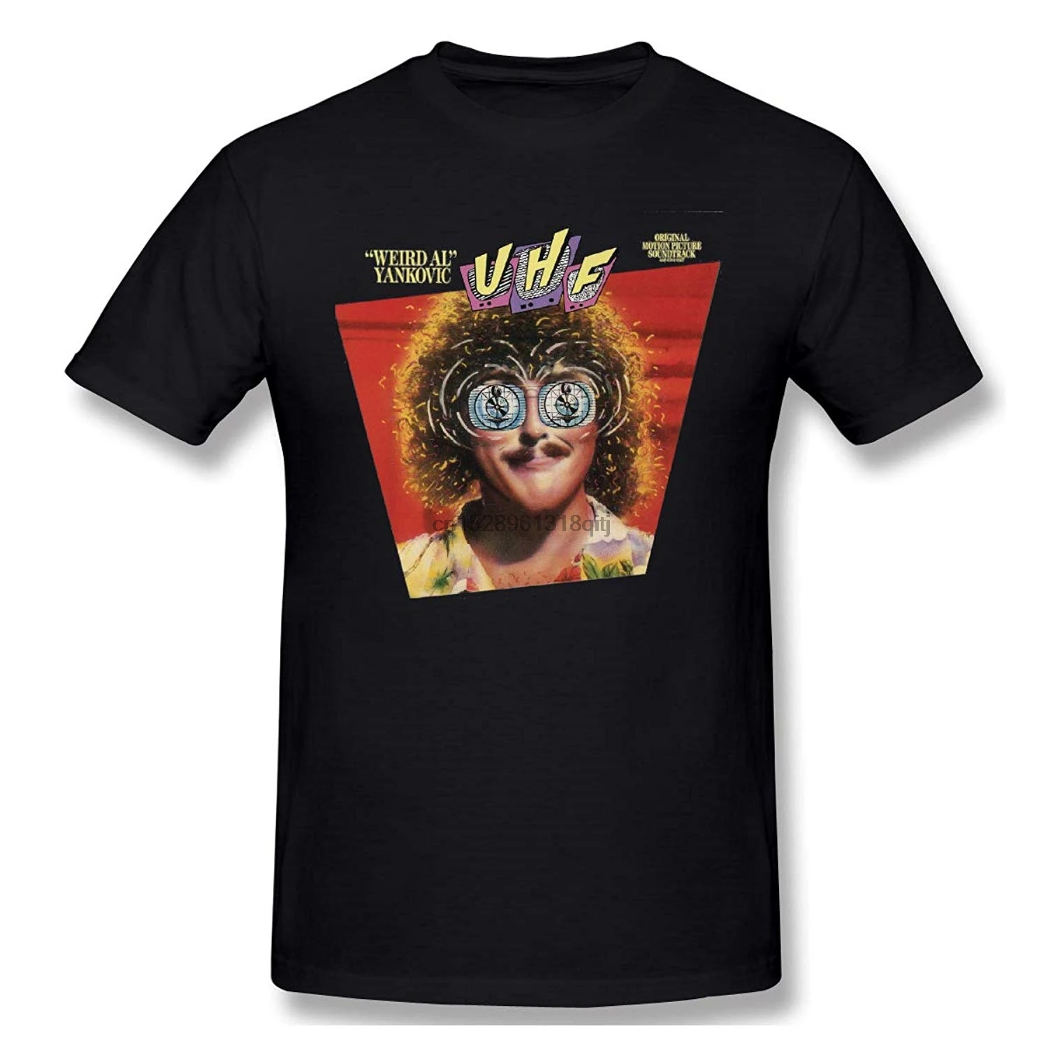 Tensenoood-Fashion Men's Weird Al Yankovic UHF Cotton T-Shirt Black with Short Sleeves | Мужская одежда