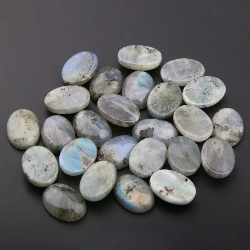 10pcs Natural Stone Flash Labradorite Cabochon Beads Egg Shape Loose for Jewelry Making DIY Ring Earrings Accessories | Украшения и