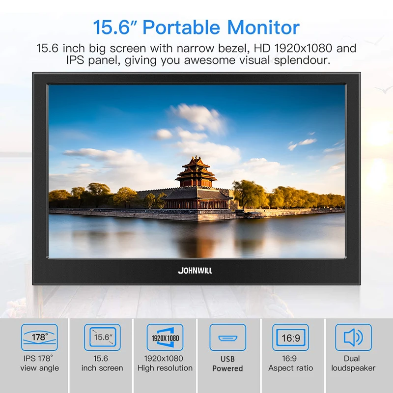 15," монитор ips сенсорный экран ЖК дисплея компьютера Raspberry Pi 1920x1080 ips портативный HDMI USB игровой монитор компьютер для PS4 Xbox360