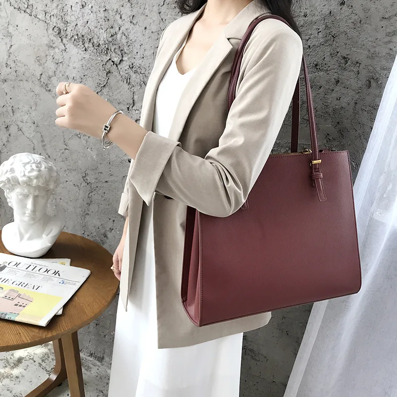

CK Large-Volume WOMEN'S Bag 2019 New Style si ji tong qin wang Red Tote Bag Simple Handbag Bag Versatile Shoulder Bag