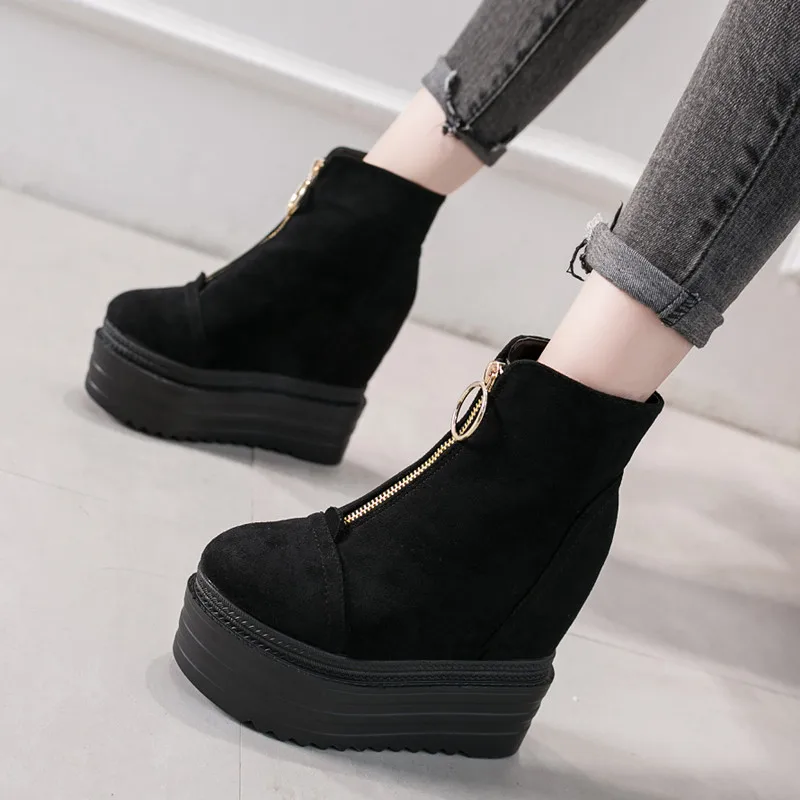 high heel martin boots