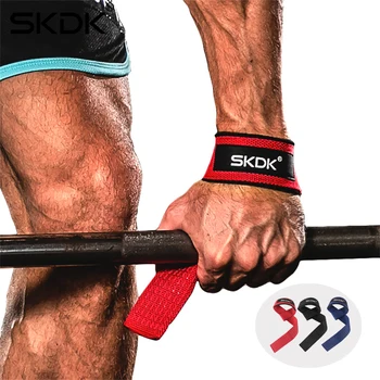SKDK 1 пару тяжелой с ручным ремнем анти-скольжения Спорт Фитнес обхватывает запястье Ремни Тренажерный Зал Поддержка груз для ремень Фитнес ...