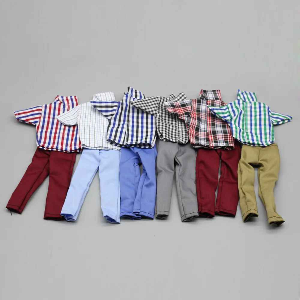 Ropa de Ken a la moda para novio, camisa a cuadros, muñeca con traje, ropa de diario, traje informal para accesorios para muñecos Ken de 30cm, 1/6
