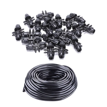 

20 Pcs Drip Irrigator Garden Watering 8/11 Inch to 3/4 Inch Quick Hose Connector & 1pcs 50M Watering Tubing Hose Pipe