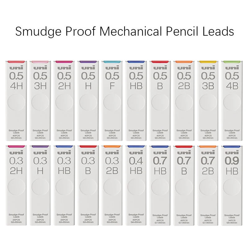 Uni Smudge-Proof Pencil Lead - 0.3mm HB, 25 Leads Per Pack (5-Pack Total 125 Leads)