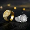 Personality Gold Plated Crown Ring Iced Out Rhinestone Men Women' Party Ring Punk Biker Ring Unisex Hip Hop Jewelry Lover's Gift ► Photo 2/6