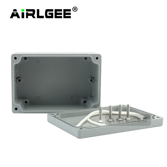  Caja de conexiones de aluminio fundido IP66, resistente al  agua, a prueba de polvo, caja de conexiones eléctricas, caja de  alimentación para interiores o exteriores, gris 2.520 x 2.283 x 1.378