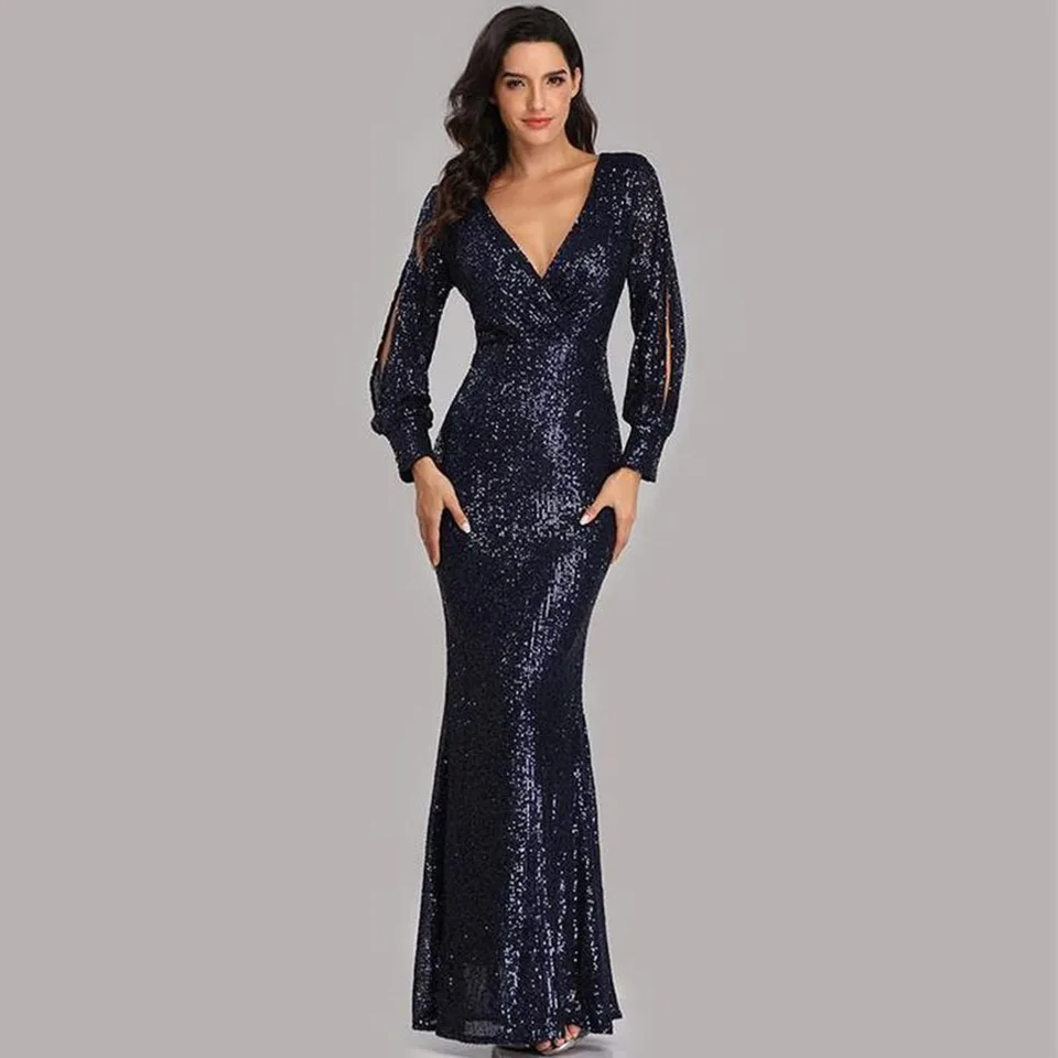 long sleeve gala gowns