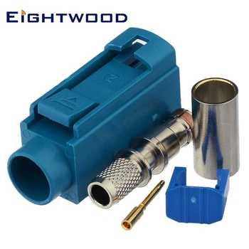 

Eightwood GSM GPS DAB+ Radio Antenna Connector SMB Fakra Code Z Female Socket Waterblue/5021 Crimp for RG58 LMR195 Cable